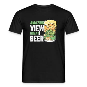 Amazing view great beer - Men's T-Shirt - black - Front - AI Model Male 178 light (178cm)