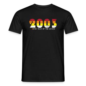 Vintage 2003 - The Year of the Legend - Retro 21 - Men's T-Shirt - black - Front - AI Model Male 178 light (178cm)