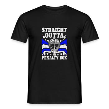 Ice Hockey Hockey - Straight Outta the Penalty Box - Men's T-Shirt - black - Front - AI Model Male 178 light (178cm)