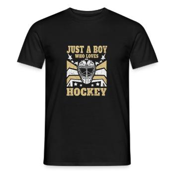 Hockey sur glace Hockey - Juste un garçon qui aime le hockey - T-shirt homme - noir - Devant - AI Model Male 178 light (178cm)