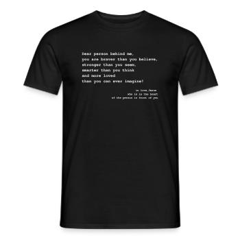 Dear Person Behind Me Christliches Frauen Männer - Männer T-Shirt - Schwarz - Vorne - AI Model Male 178 light (178cm)