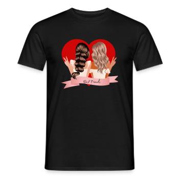 Beste Freunde - Männer T-Shirt - Schwarz - Vorne - AI Model Male 178 light (178cm)