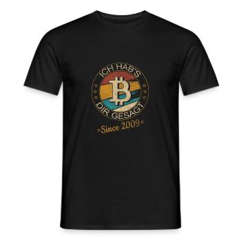 Crypto Bitcoin BTC Krypto - Ich hab's dir gesagt - Männer T-Shirt - Schwarz - Vorne - AI Model Male 178 light (178cm)
