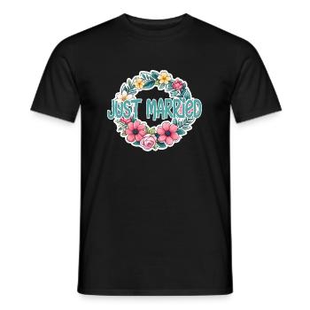 just married - pour mariage - T-shirt homme - noir - Devant - AI Model Male 178 light (178cm)