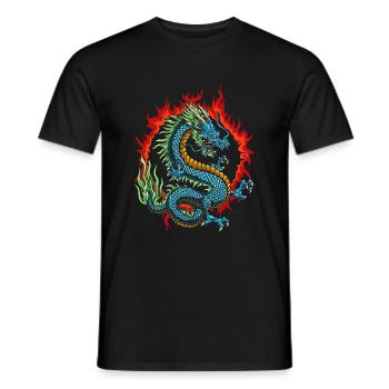 Dragon japonais en colère - T-shirt homme - noir - Devant - AI Model Male 178 light (178cm)