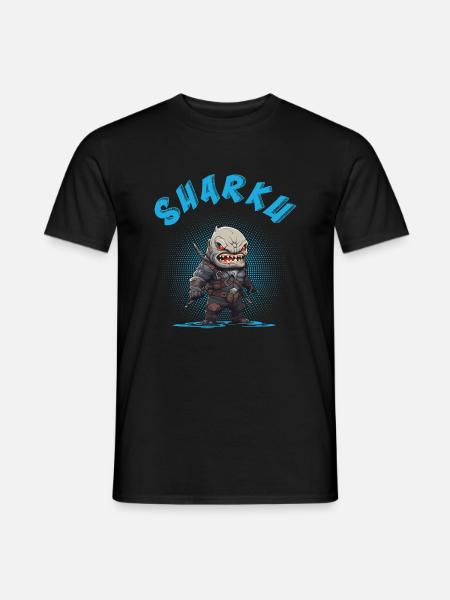 Chibi Sharku Warrior - Men's T-Shirt - black