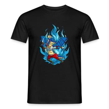 The dragon with boomerang - Men's T-Shirt - black - Front - AI Model Male 178 light (178cm)