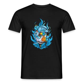 Der kämpfende Hai mit der Eisernen Klaue - Männer T-Shirt - Schwarz - Vorne - AI Model Male 178 light (178cm)