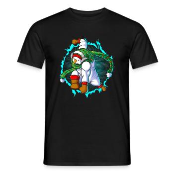 The snowman is ready for the attack - Men's T-Shirt - black - Front - AI Model Male 178 light (178cm)