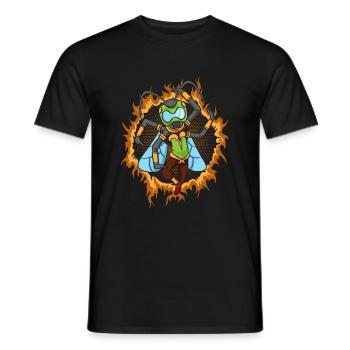 Der Kriegerfliege - Männer T-Shirt - Schwarz - Vorne - AI Model Male 178 light (178cm)