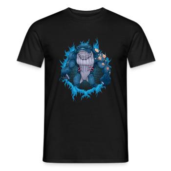 Whale Mutant with Halftone Background - Men's T-Shirt - black - Front - AI Model Male 178 light (178cm)