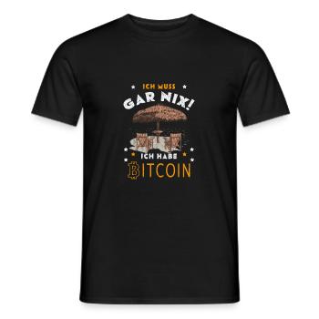 Krypto BTC - Ich muss gar nichts ich habe Bitcoin - Männer T-Shirt - Schwarz - Vorne - AI Model Male 178 light (178cm)