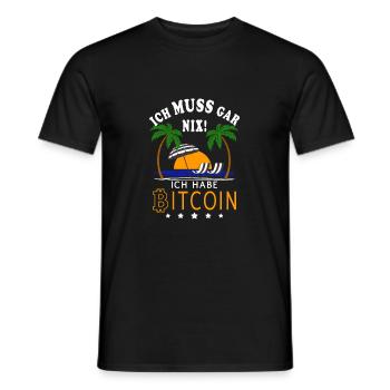 Bitcoin Krypto BTC - Ich muss gar nichts Bitcoin - Männer T-Shirt - Schwarz - Vorne - AI Model Male 178 light (178cm)