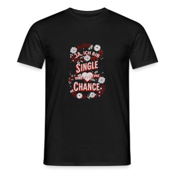 Flirting - Yes, I'm Single Funny Sayings - Men's T-Shirt - black - Front - AI Model Male 178 light (178cm)