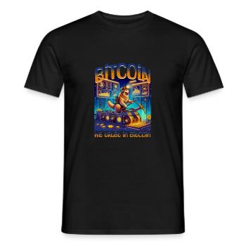 Bitcoin Kryptowährung BTC Satoshi Nakamoto - Männer T-Shirt - Schwarz - Vorne - AI Model Male 178 light (178cm)