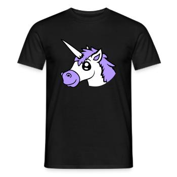 licorne sourit assez sympathique cheval de dessin animé - T-shirt homme - noir - Devant - AI Model Male 178 light (178cm)