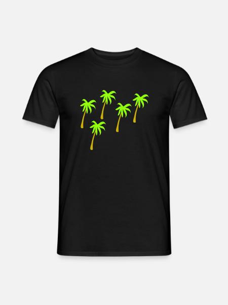 5 Palmen 2farbig - Männer T-Shirt - Schwarz