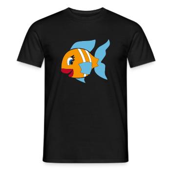 poisson - T-shirt homme - noir - Devant - AI Model Male 178 light (178cm)