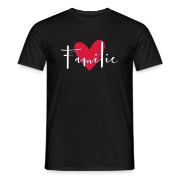 Family Heart Love Motto Friendship - Men's T-Shirt - black - Front - AI Model Male 178 light (178cm)