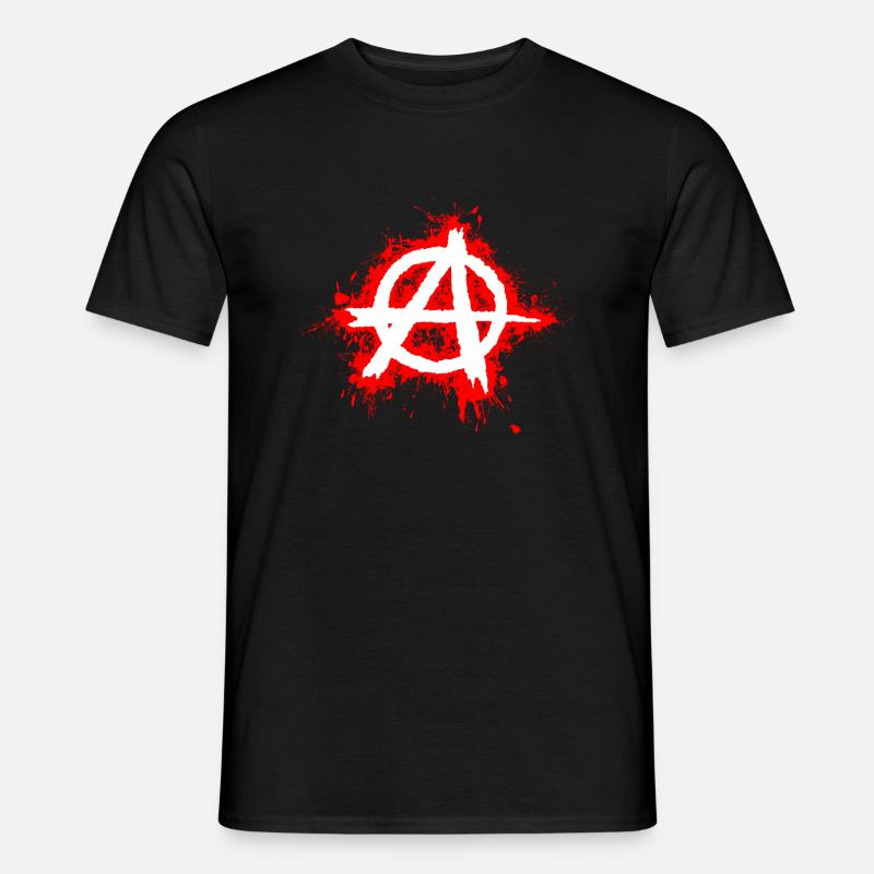 Anarchy / Anarchy in white, red splashes - Men’s T-shirt - black