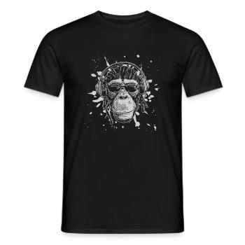 Affe Schimpanse - Männer T-Shirt - Schwarz - Vorne - AI Model Male 178 light (178cm)