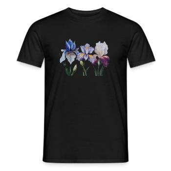 Iris Blumen - Männer T-Shirt - Schwarz - Vorne - AI Model Male 178 light (178cm)