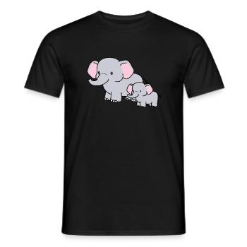 Éléphants - T-shirt homme - noir - Devant - AI Model Male 178 light (178cm)