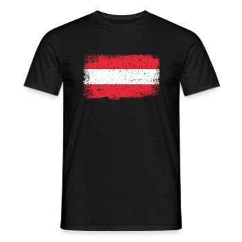 Austria Flag - Men's T-Shirt - black - Front - AI Model Male 178 light (178cm)