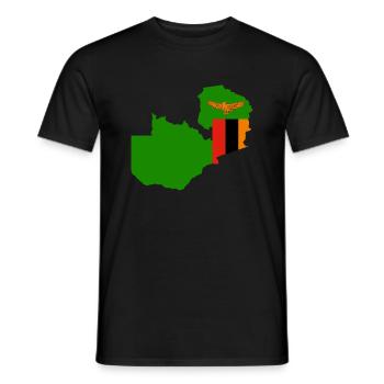Zambia flag - Men's T-Shirt - black - Front - AI Model Male 178 light (178cm)