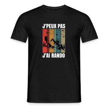 Je peux pas j'ai rando humour randonnée sport - T-shirt homme - noir - Devant - AI Model Male 178 light (178cm)