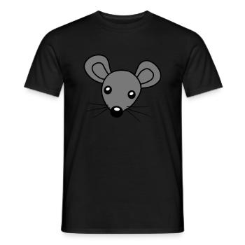Souris tête clipart - T-shirt homme - noir - Devant - AI Model Male 178 light (178cm)