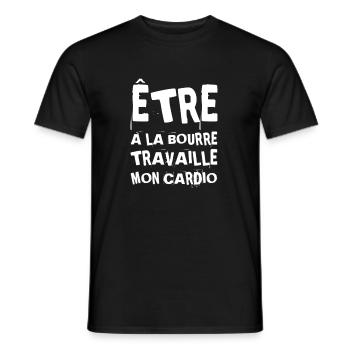 Être à la bourre travaille mon cardio sport humour - T-shirt homme - noir - Devant - AI Model Male 178 light (178cm)