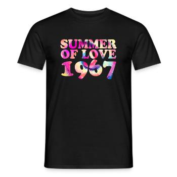 Sommer der Liebe 1967 psychedelische Krawatte Dye Hippie - Männer T-Shirt - Schwarz - Vorne - AI Model Male 178 light (178cm)