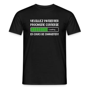 Prochaine Connerie En Cours De Chargement Cadeau - T-shirt homme - noir - Devant - AI Model Male 178 light (178cm)
