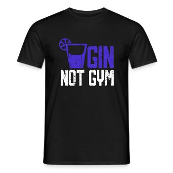 GIN NOT GYM - Gin Spruch für Gin Liebhaber Geschen - Männer T-Shirt - Schwarz - Vorne - AI Model Male 178 light (178cm)