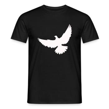 Weisse Taube steigt auf - Männer T-Shirt - Schwarz - Vorne - AI Model Male 178 light (178cm)