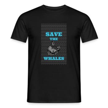 Save the Whales - Männer T-Shirt - Schwarz - Vorne - AI Model Male 178 light (178cm)