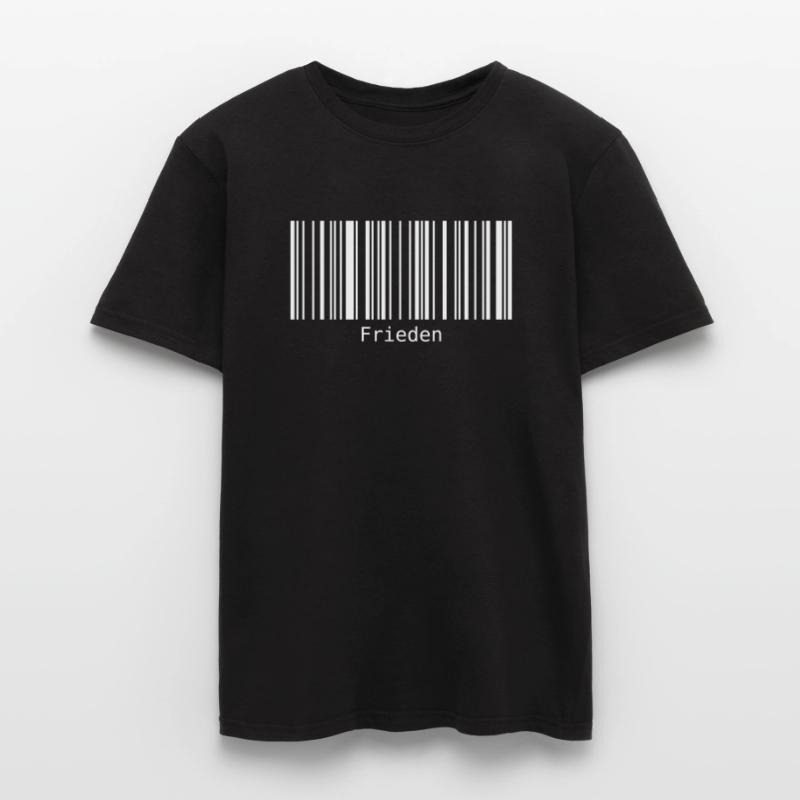Frieden Barcode Friedenszeichen Strichcode Symbol Männer T-Shirt