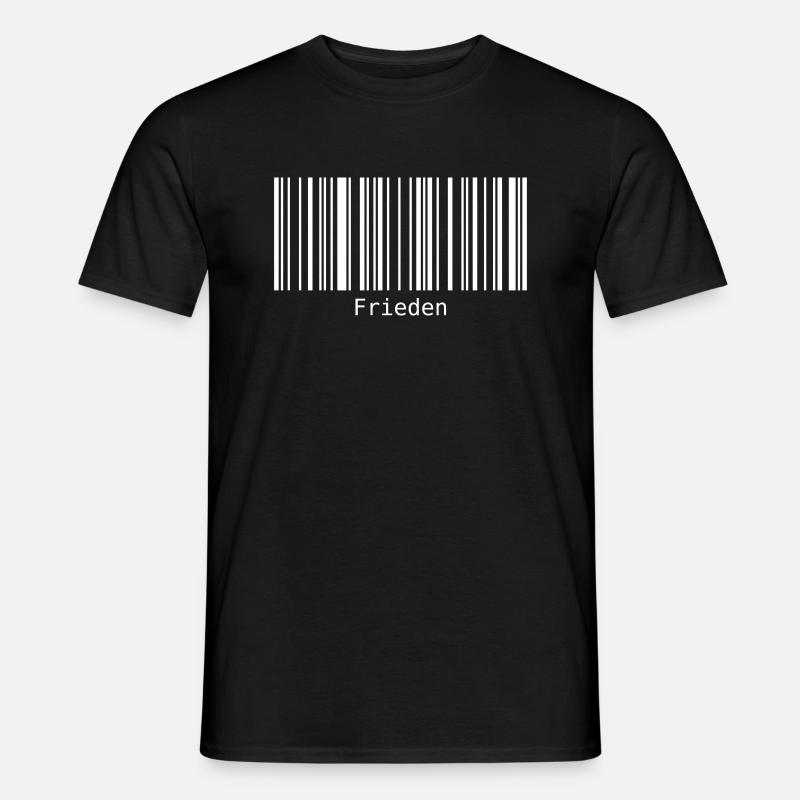 Frieden Barcode Friedenszeichen Strichcode Symbol - Männer T-Shirt - Schwarz