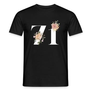71st anniversary flowers (Gift of 71 years) - Men's T-Shirt - black - Front - AI Model Male 178 light (178cm)