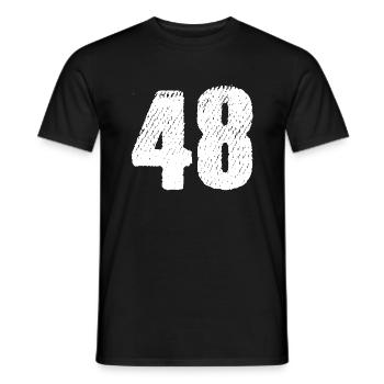 48 Zahl Trikot - Männer T-Shirt - Schwarz - Vorne - AI Model Male 178 light (178cm)