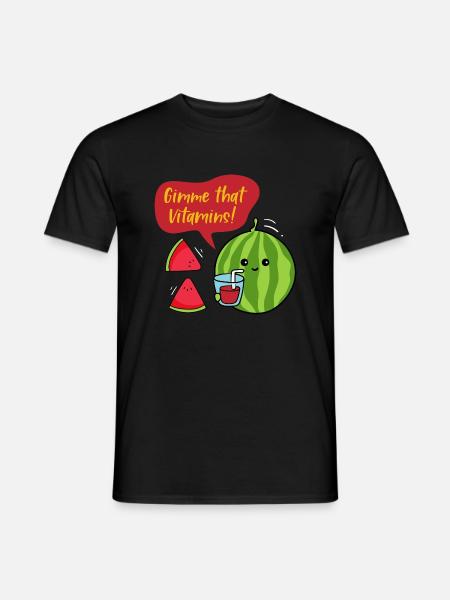 Gimme Vitamins Watermelon Melon Summer - Men's T-Shirt - black