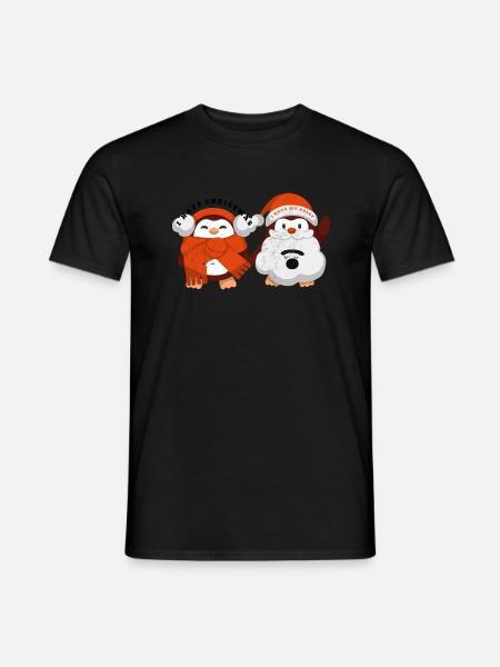 Christmas Penguin - Penguin Fan - Men's T-Shirt - black
