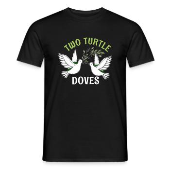 Two Turtle Dove Christmas cute birds great - Men's T-Shirt - black - Front - AI Model Male 178 light (178cm)