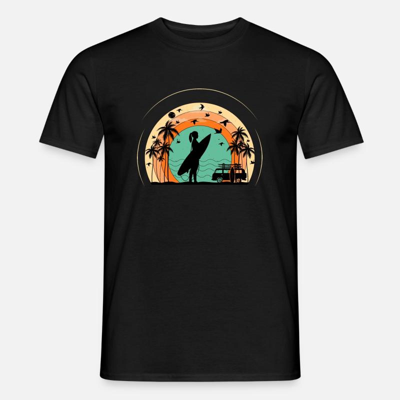 Surf retro sunset - Men’s T-shirt - black