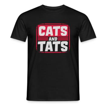 Citation de chats et de tats - T-shirt homme - noir - Devant - AI Model Male 178 light (178cm)