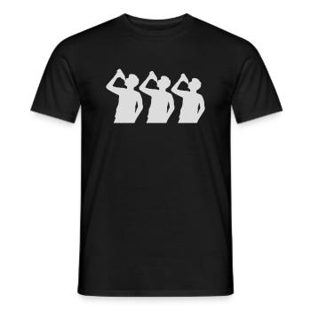Silhouette 3 Freunde Bier - Männer T-Shirt - Schwarz - Vorne - AI Model Male 178 light (178cm)