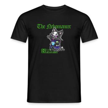Niedliche Katze Nekromant schwarzer Zauberspruch - Männer T-Shirt - Schwarz - Vorne - AI Model Male 178 light (178cm)