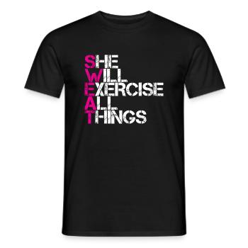 transpirer, elle excisera toutes choses - T-shirt homme - noir - Devant - AI Model Male 178 light (178cm)