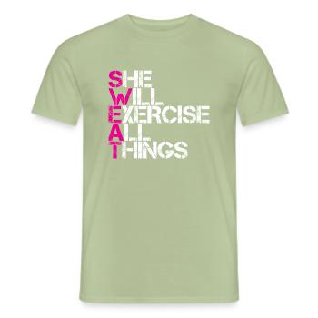 transpirer, elle excisera toutes choses - T-shirt homme - vert sauge - Devant - AI Model Male 178 light (178cm)